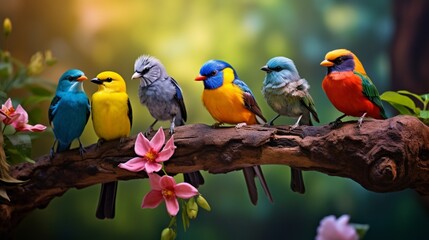 Colorful and exotic bird species perched on a branch, highlighting biodiversity on World Wildlife Day