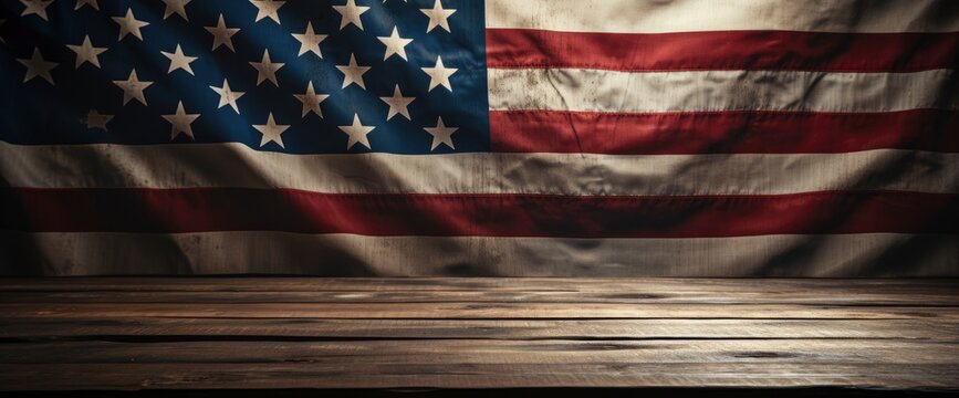 Old American Flag On Antique Wooden, HD, Background Wallpaper, Desktop Wallpaper