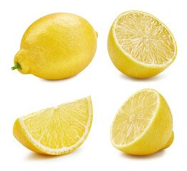 Lemon fruits with slice isolated