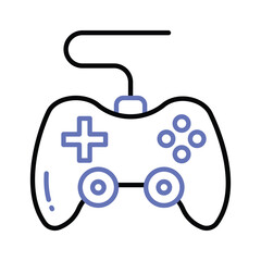 Game console or game controller, computer gaming, gamepad vector, icon of joystick gamepad