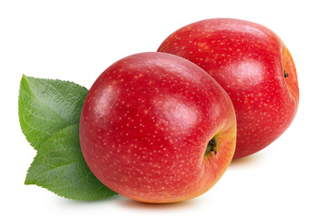 Red apple fruits isolated on white background