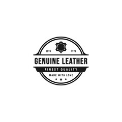 Genuine Leather Label or genuine leather logo vector isolated. Best Genuine Leather label for product, websites, print design, element design, and more about Genuine Leather.