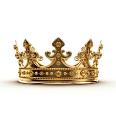 a gold crown with a white background