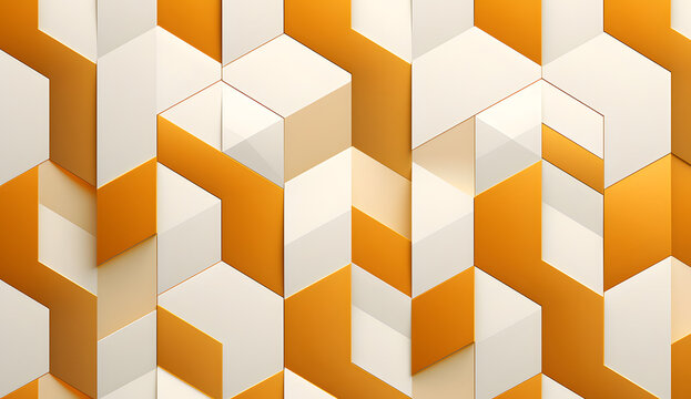 a geometric background with a orange and white color scheme