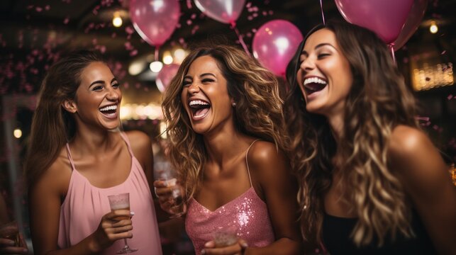 Adult birthday bash in a trendy setting, featuring laughter, cocktails, and festive ambiance