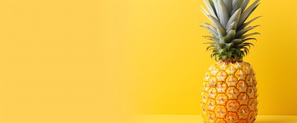 a pineapple on a yellow background - Powered by Adobe