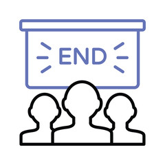 Persons watching cinema screen showing concept icon of cinema