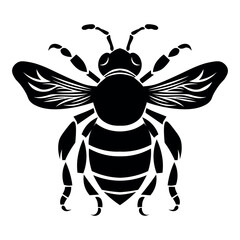 Bee vector black icon on white background