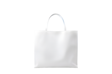 Mock up of pure white tote bag on transparent background