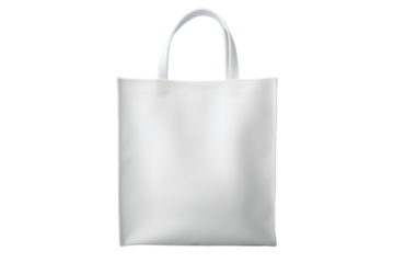 Mock up of pure white tote bag on transparent background