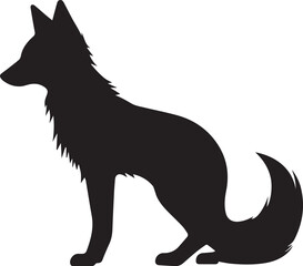 Fox silhouette Vector illustration isolated on white background