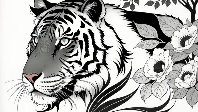 tiger illustration. AI Generated