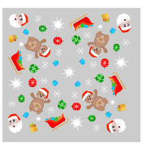 Ensemble représentant un papier d'emballage avec décorations de noël