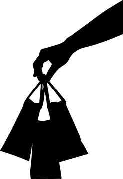 Silhouette Hand Holding Shopping Bag