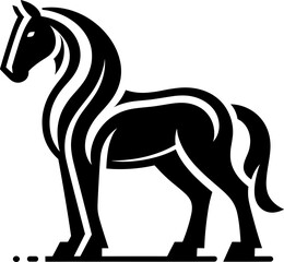 black and white horse