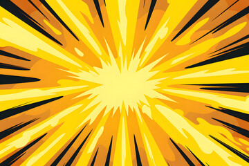 an abstract yellow and black explosion burst with bright streaks