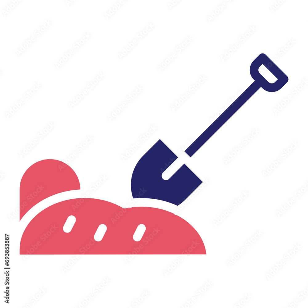 Sticker shovel icon