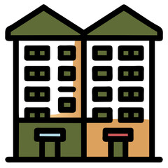 Apartment complex silhouette vektor icon illustation