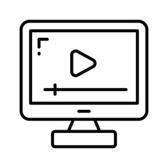 Online computer video vector design, ready to use in websites and mobile apps