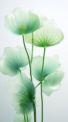 transparent lotus leaves pattern isolated background Created with generative Ai