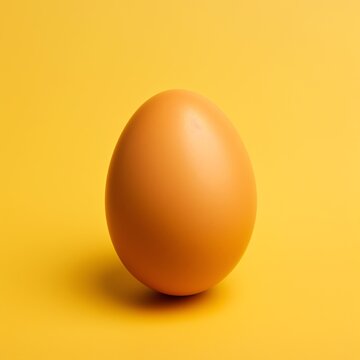 a brown egg on a yellow background