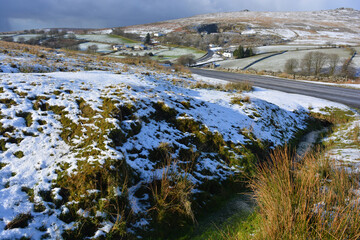 Winter landscape, Dartmmor National Park, Devon, UK