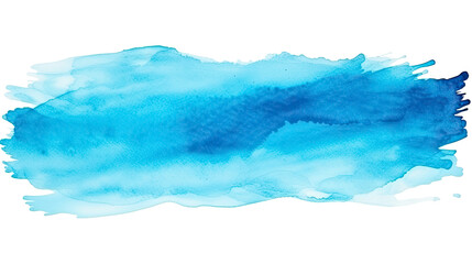 Vibrant Blue Watercolor Brush Strokes Isolated on Transparent Background