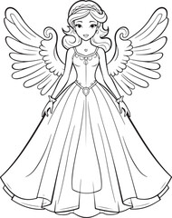 Fototapeta premium barbie fairies hand drawn coloring page isolated 