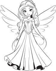 barbie fairies hand drawn coloring page isolated 
