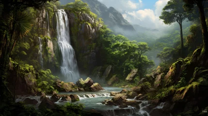  Waterfall in the jungle © Cybonad