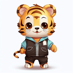 cartoon tiger in a jacket