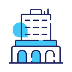 An amazing icon of commercial building, office building, apartment, isolated on white background