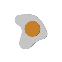 Fried egg 3D isolated on white background.