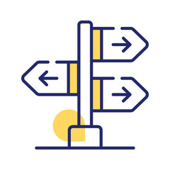 Grab this amazing vector of signpost in modern style, direction board or information board icon