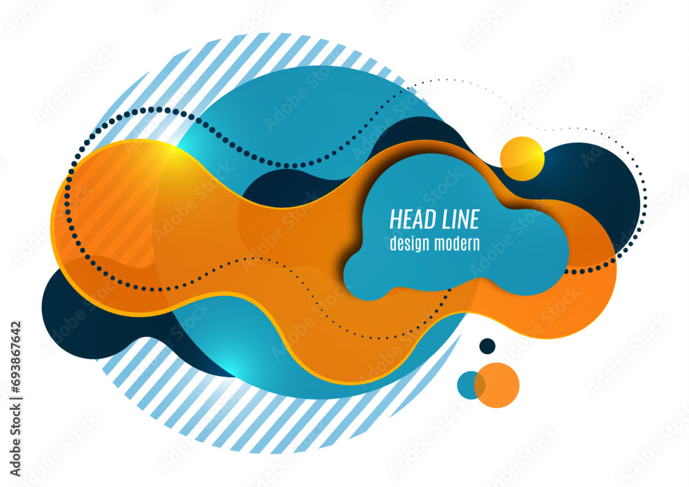 Poster abstract colorful liquid background. dynamic composition of figures on a white background. vector