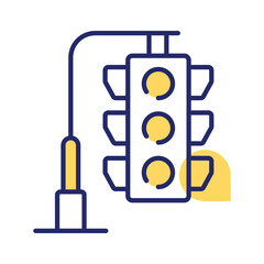 Obraz premium Beautifully designed vector of traffic signals, traffic lights icon