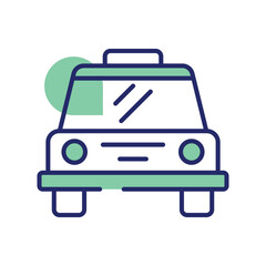 An icon of taxi in trendy style, local transport automobile
