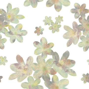 Seamless floral pattern. Delicate abstract watercolor flowers on a white background in digital processing, for textiles, packaging, wallpaper © Sergei