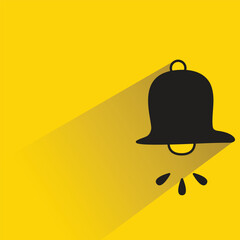 doodle bell with shadow on yellow background