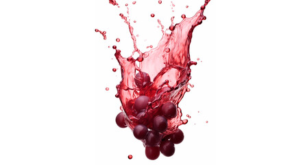 red wine splash isolated on white background. generative ai