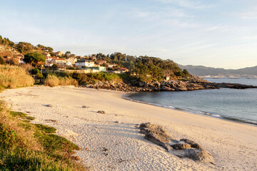 Santa Marta beach in the Vigo estuary; attached to that of Limens. Rías Baixas, Galicia, Spain.