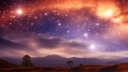 Obraz premium Yoga health and wellness meditation galaxy background