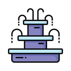 Check this amazing icon of fountain in modern style, garden water spring decoration