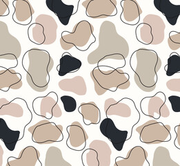 Cow print boho abstract seamless pattern