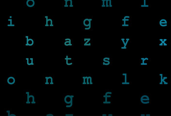 Dark blue vector layout with latin alphabet.