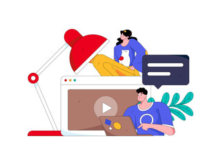 Education and learning people flat vector concept hand drawn illustration
