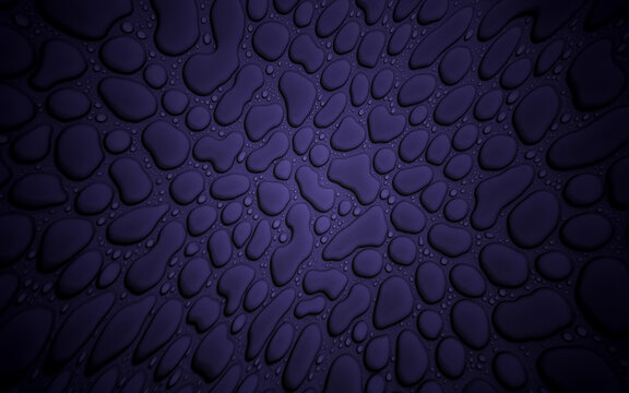 Illustration of a dark blue background with drops on the surface and effects