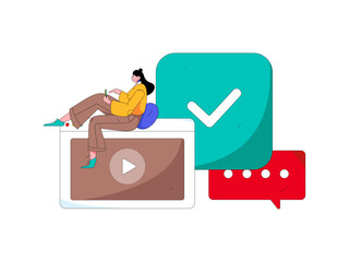 Education and learning people flat vector concept hand drawn illustration
