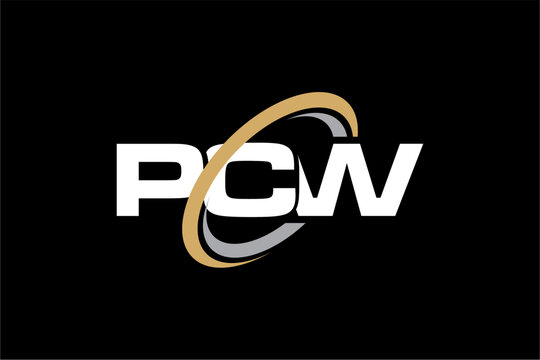 PCW creative letter logo design vector icon illustration