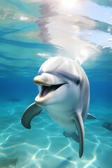 dolphin in the water, Generative AI 